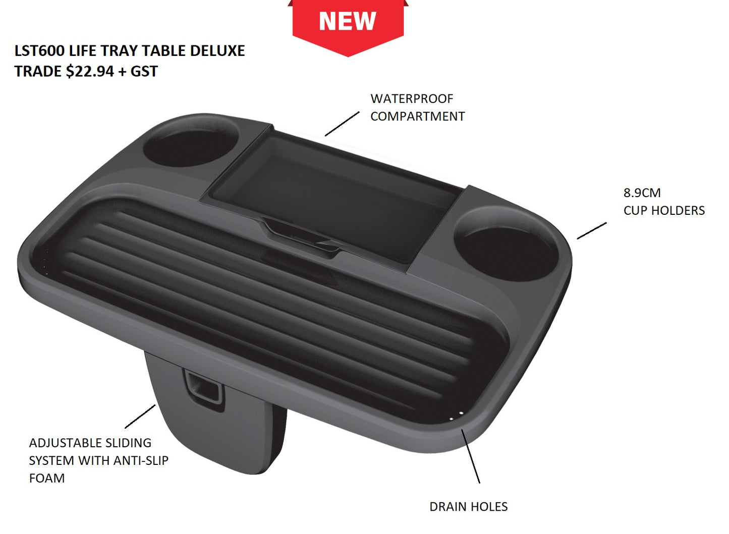 Spa Tray Table Deluxe - Life