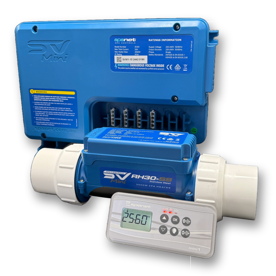SpaNET SV Mini 1 Control System 15amp inc. 3.0kw Heater & Touchpad