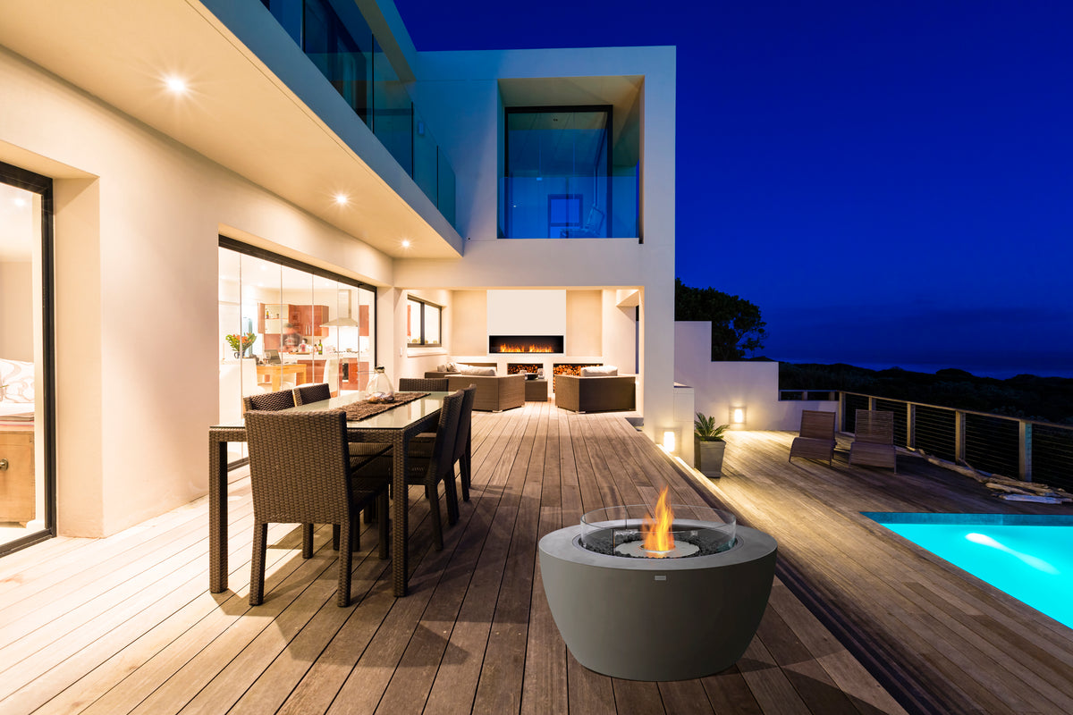 EcoSmart Pod 40 beside an outdoor pool